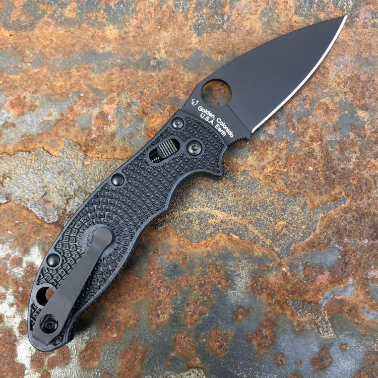 Spyderco Manix 2 LW Black FRCP Scales Black CTS-BD1 Blade Blacksmith Titanium Clip
